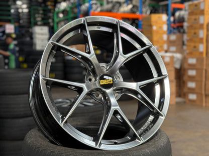 New 19X8.5 ET43 BBS FIR Design Rim (4 wheel) Hyper Black 5X112