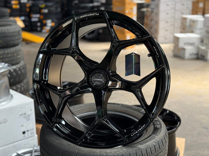 New 20X9 ET35 Lenso Vamos Rim (4 wheel) Gloss Black 5X108