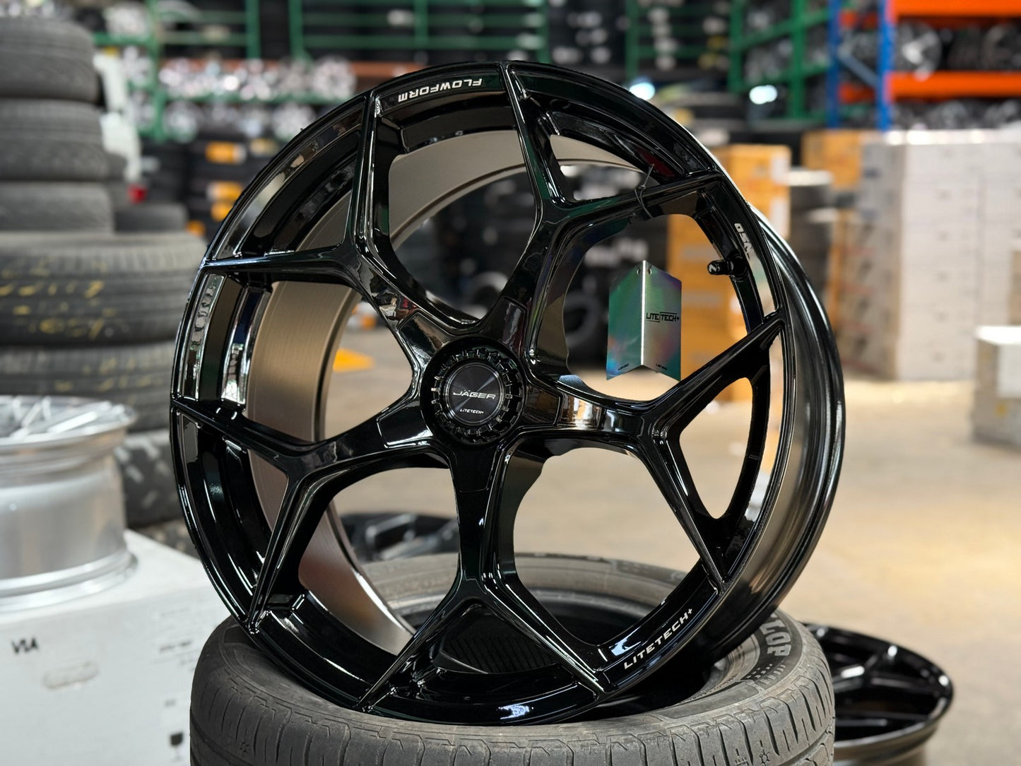 New 20X9 ET35 Lenso Vamos Rim (4 wheel) Gloss Black 5X108