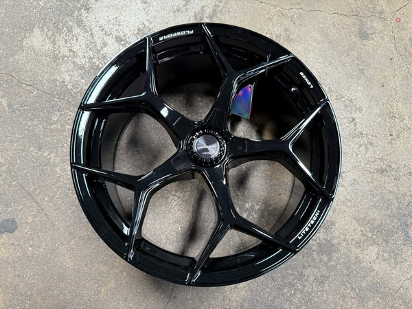 New 20X9 ET35 Lenso Vamos Rim (4 wheel) Gloss Black 5X108