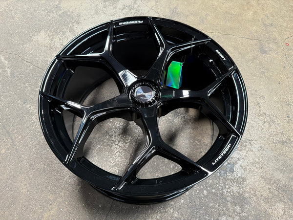 New 20X9 ET35 Lenso Vamos Rim (4 wheel) Gloss Black 5X108