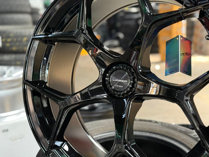 New 20X9 ET35 Lenso Vamos Rim (4 wheel) Gloss Black 5X108