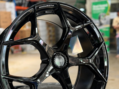 New 20X9 ET35 Lenso Vamos Rim (4 wheel) Gloss Black 5X108