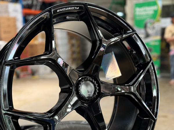 New 20X9 ET35 Lenso Vamos Rim (4 wheel) Gloss Black 5X108