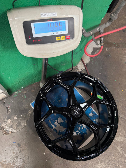 New 20X9 ET35 Lenso Vamos Rim (4 wheel) Gloss Black 5X108