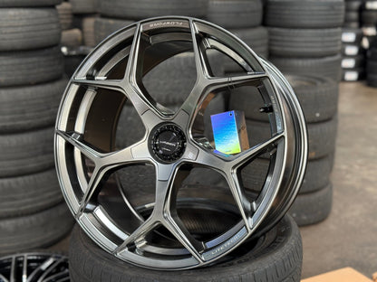 New 20X9 ET35 Lenso Vamos Rim (4 wheel) Matt Gunmetal 5X114.3