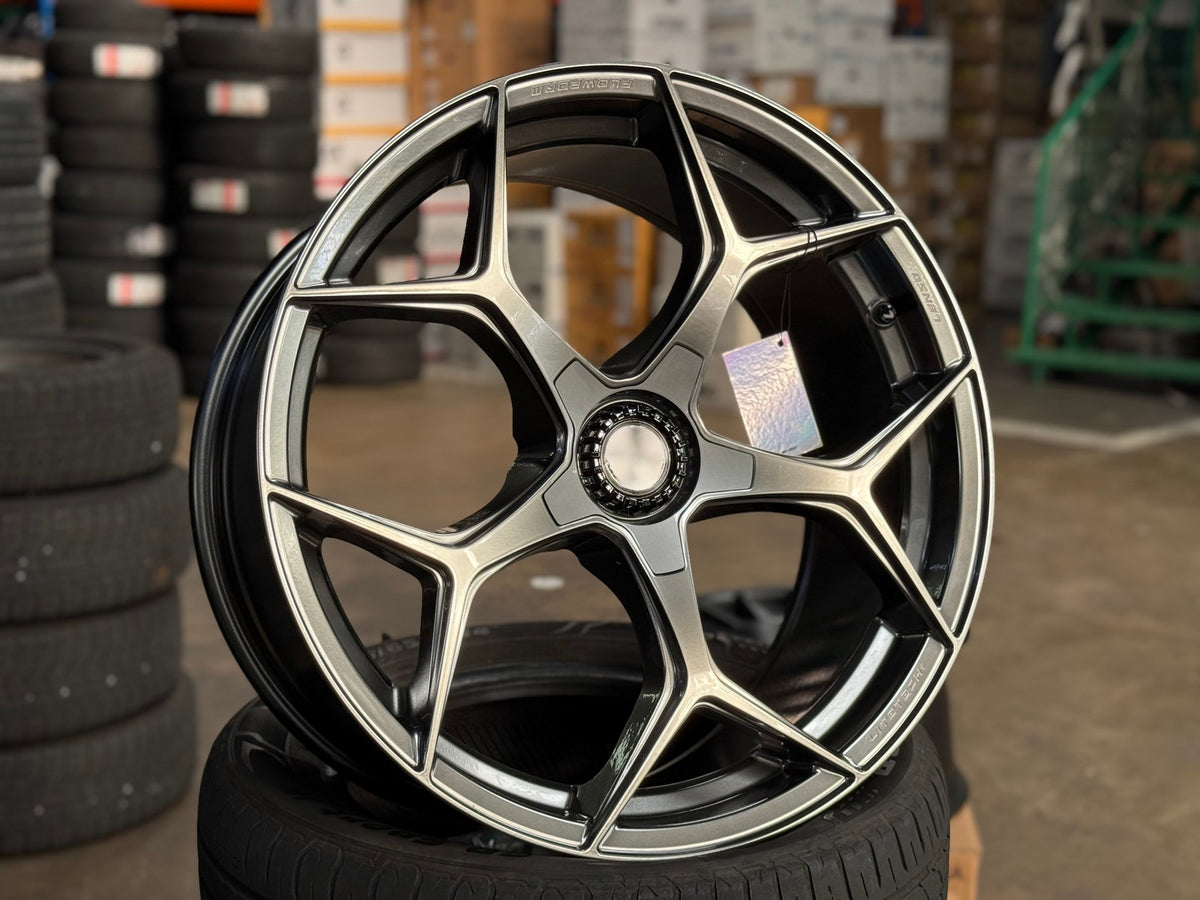 New 20x9 ET35 Lenso Vamos 5 Flow Formed Rim (4 Wheels) 5x114.3 Hyper Black