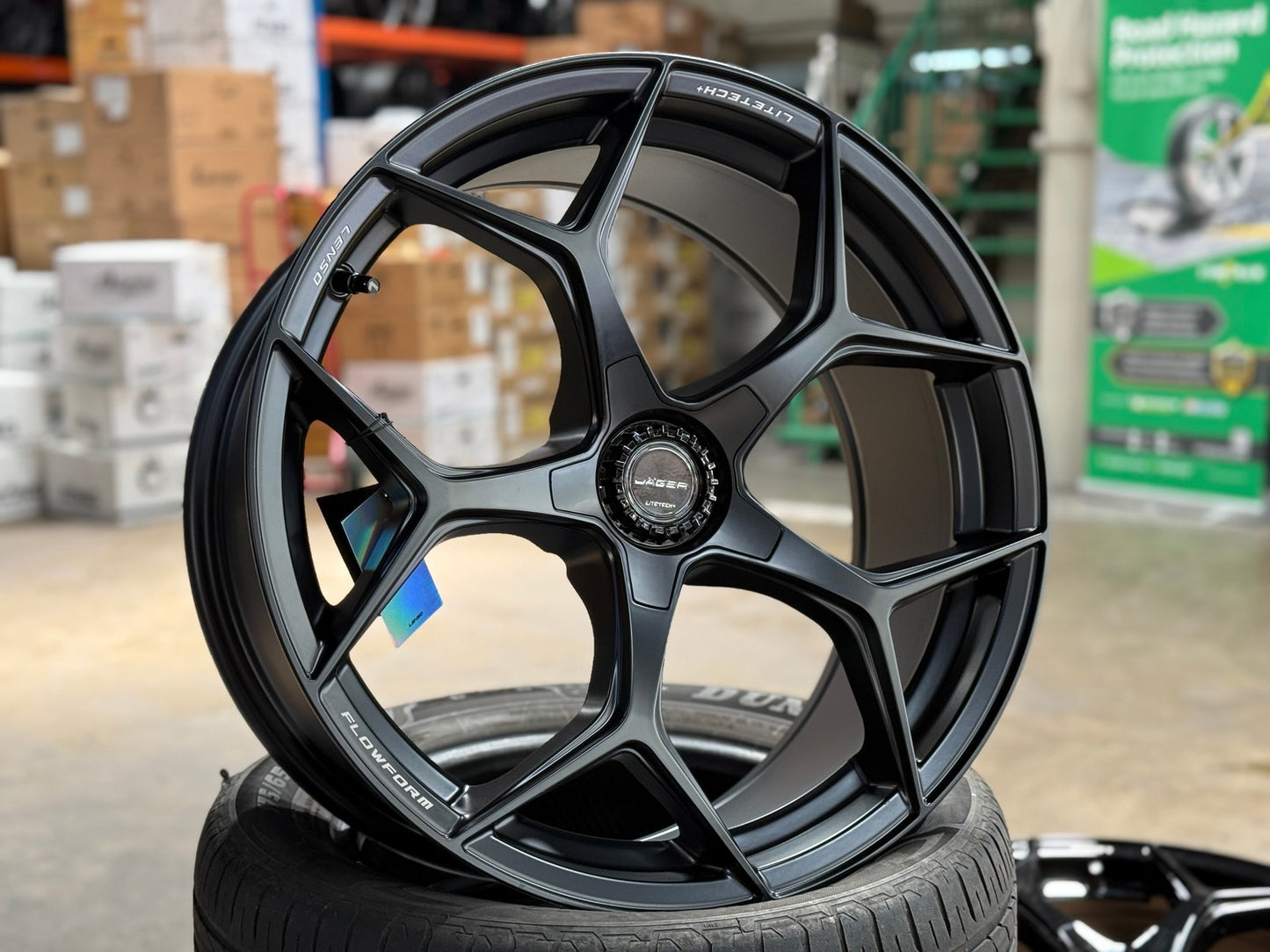 New 20X9 ET35 Lenso Vamos Rim (4 wheel) Matt Black 5X114.3
