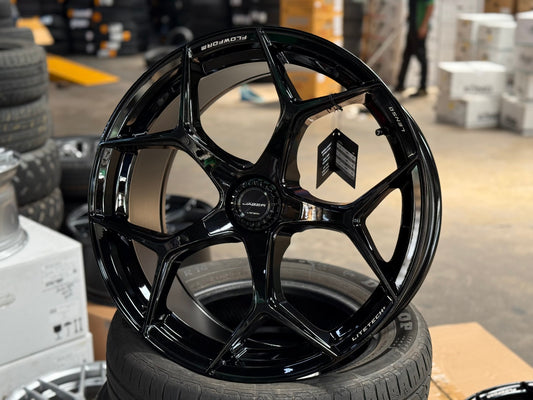 New 20X9 ET35 Lenso Vamos Rim (4 wheel) Gloss Black 5X120