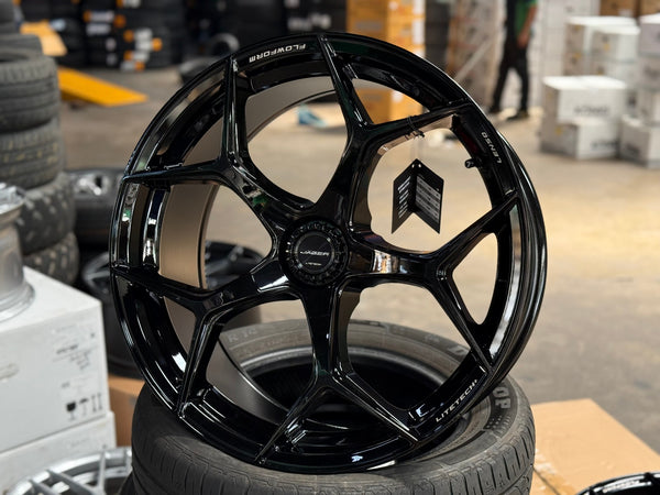 New 20X9 ET35 Lenso Vamos Rim (4 wheel) Gloss Black 5X120