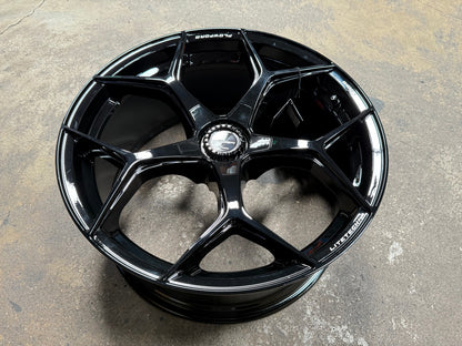 New 20X9 ET35 Lenso Vamos Rim (4 wheel) Gloss Black 5X120