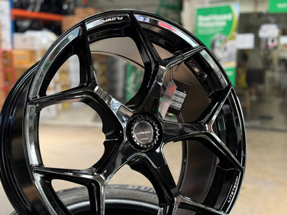 New 20X9 ET35 Lenso Vamos Rim (4 wheel) Gloss Black 5X120