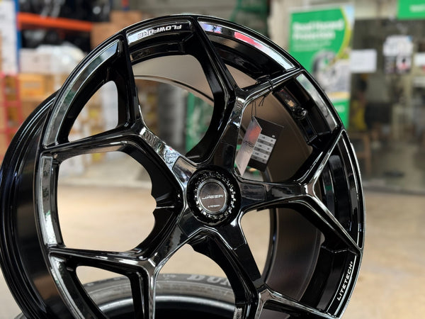 New 20X9 ET35 Lenso Vamos Rim (4 wheel) Gloss Black 5X120