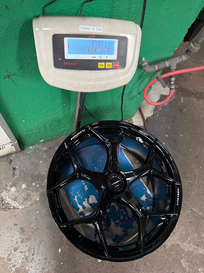 New 20X9 ET35 Lenso Vamos Rim (4 wheel) Gloss Black 5X120