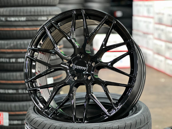 New 19X8.5 ET43 Varro VD06X Rim (4 wheel) Gloss Black 5X108