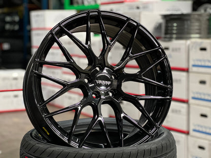 New 19X8.5 ET43 Varro VD06X Rim (4 wheel) Gloss Black 5X108