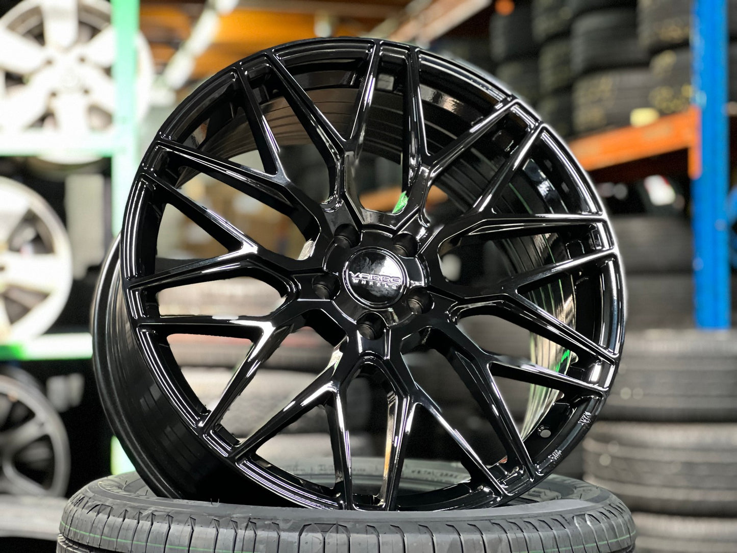 New 20X8.5 ET35 Varro VD06X Rim (4 wheel) Gloss Black 5X108