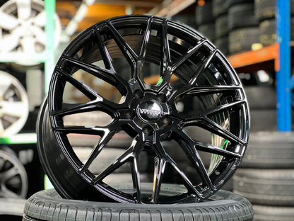 New 20X8.5 ET35 Varro VD06X Rim (4 wheel) Gloss Black 5X108