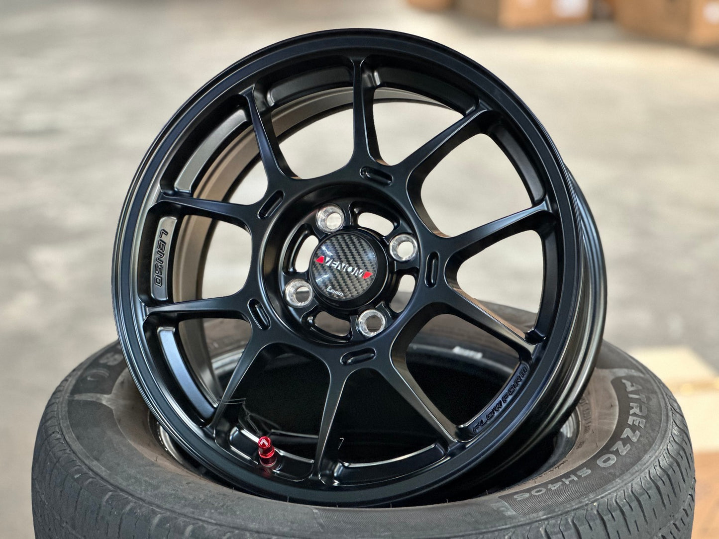 New 15X6.5 ET38 Lenso Venom 6 Rim (4 wheel) Matt Black 4X100