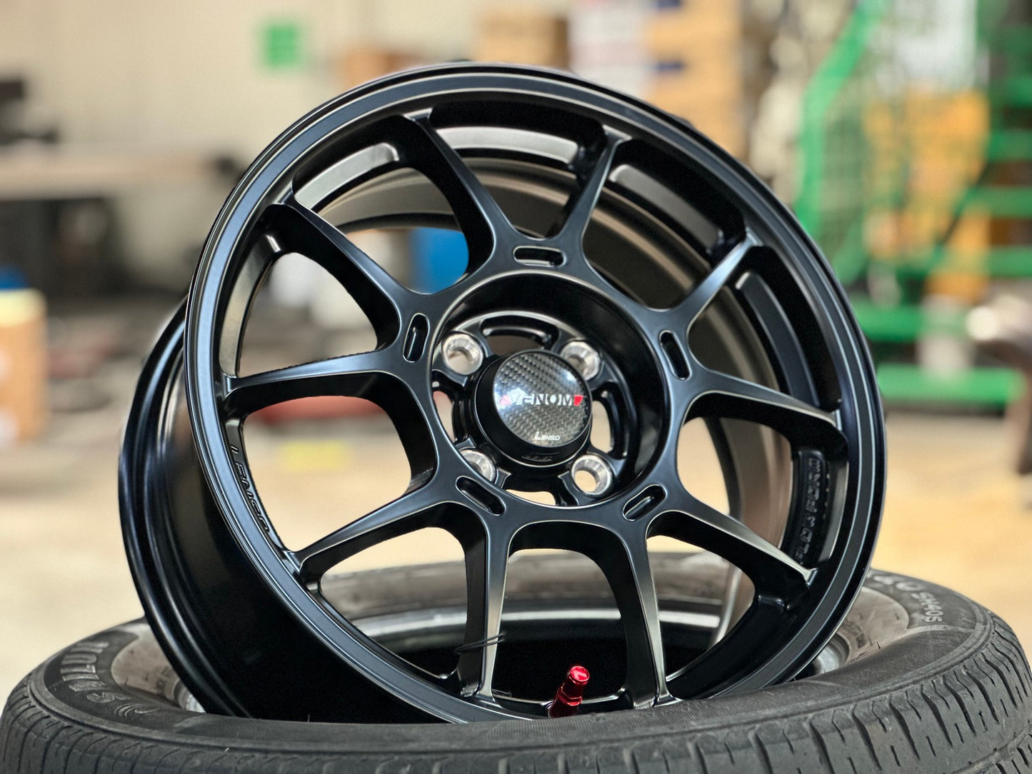 New 15X6.5 ET38 Lenso Venom 6 Rim (4 wheel) Matt Black 4X100