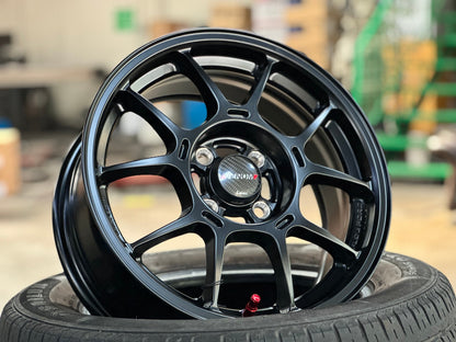 New 15X6.5 ET38 Lenso Venom 6 Rim (4 wheel) Matt Black 4X100