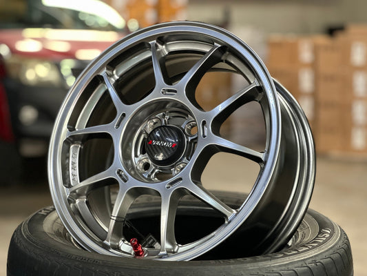 New 15X6.5 ET38 Lenso Venom 6 Rim (4 wheel) Hyper Black 4X100