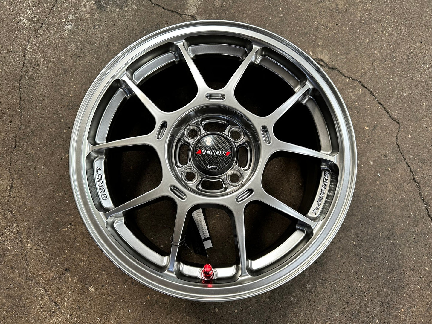 New 15X6.5 ET38 Lenso Venom 6 Rim (4 wheel) Hyper Black 4X100