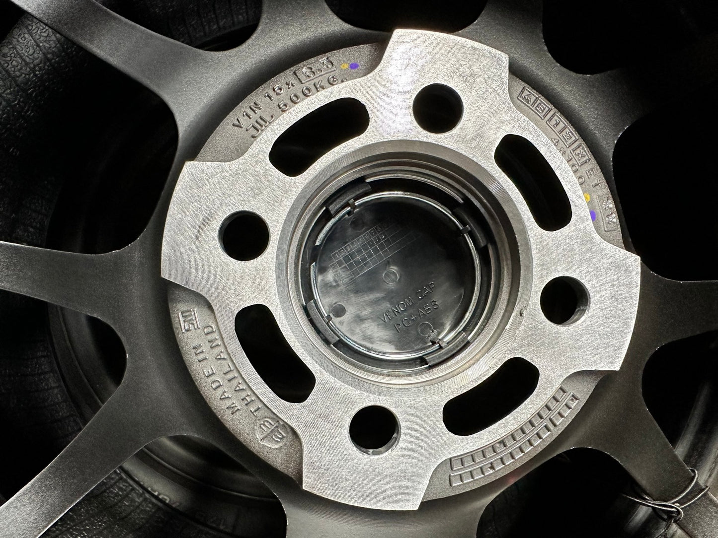 New 15X6.5 ET38 Lenso Venom 6 Rim (4 wheel) Hyper Black 4X100