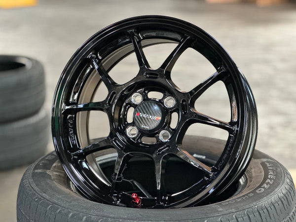 New 15X6.5 ET38 Lenso Venom 6 Rim (4 wheel) Gloss Black 4X100