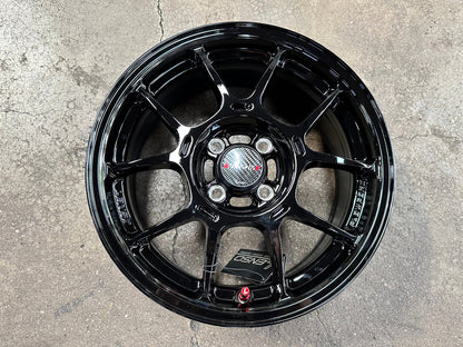 New 15X6.5 ET38 Lenso Venom 6 Rim (4 wheel) Gloss Black 4X100
