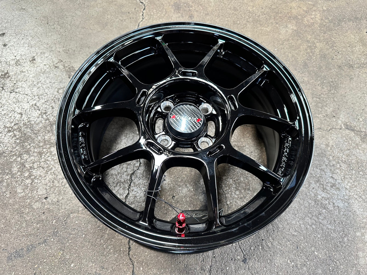 New 15X6.5 ET38 Lenso Venom 6 Rim (4 wheel) Gloss Black 4X100