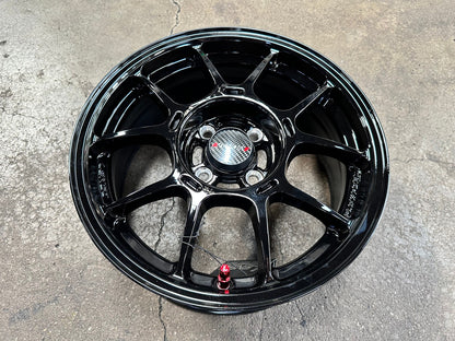 New 15X6.5 ET38 Lenso Venom 6 Rim (4 wheel) Gloss Black 4X100