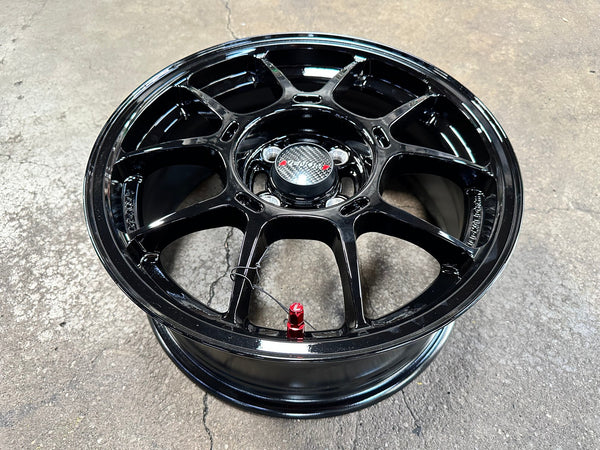 New 15X6.5 ET38 Lenso Venom 6 Rim (4 wheel) Gloss Black 4X100