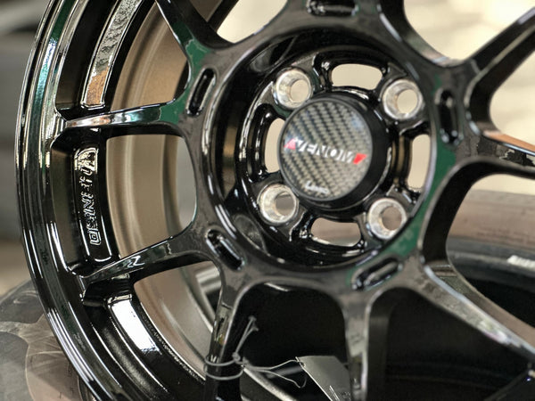 New 15X6.5 ET38 Lenso Venom 6 Rim (4 wheel) Gloss Black 4X100