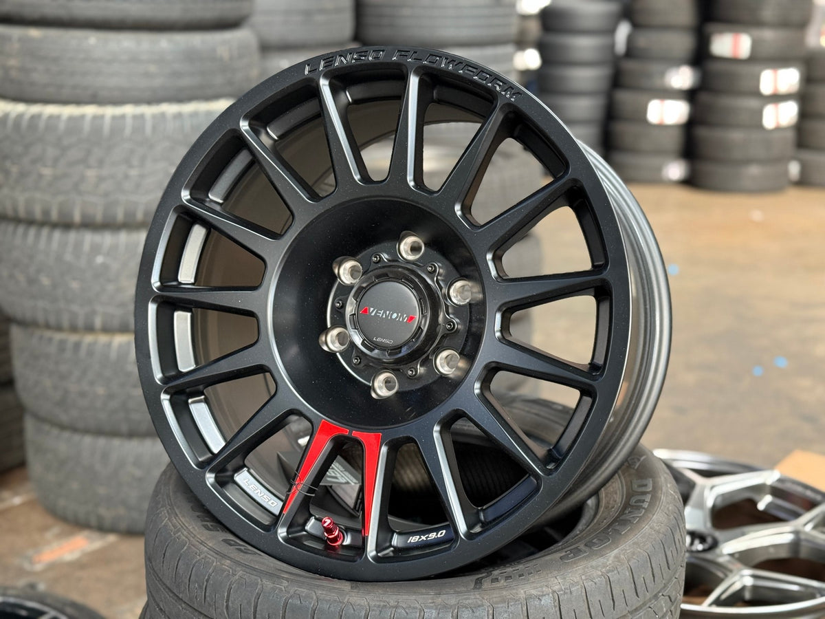 New 18X9 ET18 Lenso Venom 8 Rim (4 wheel) Matt Black 6X139.7