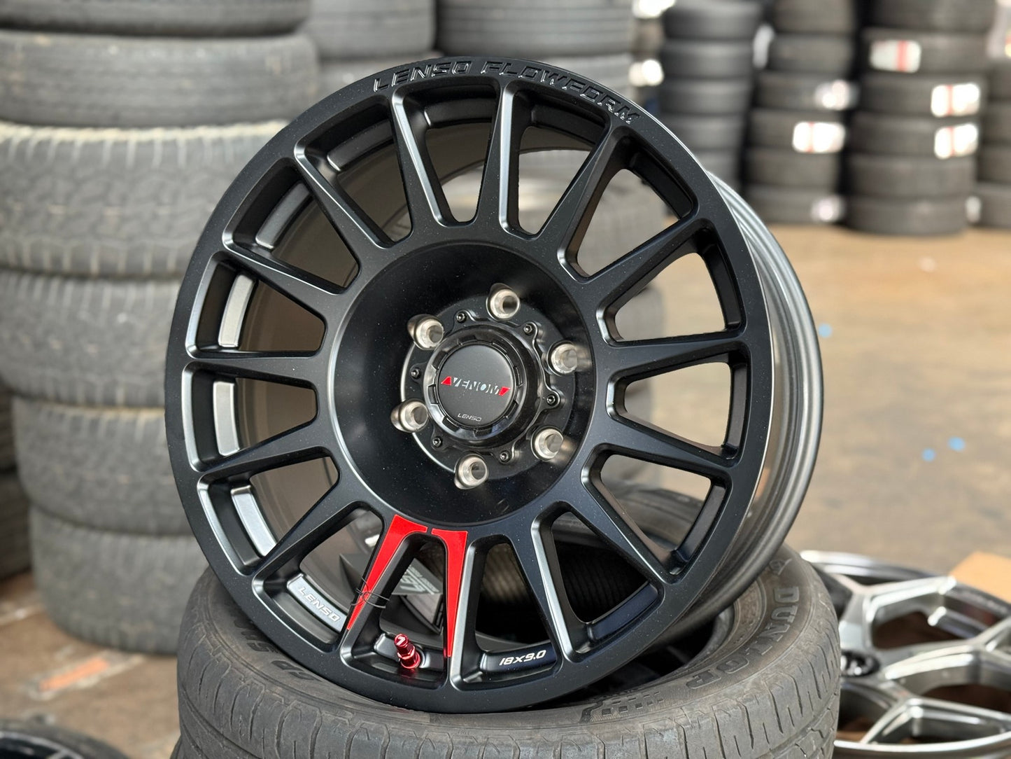 New 18X9 ET18 Lenso Venom 8 Rim (4 wheel) Matt Black 6X139.7