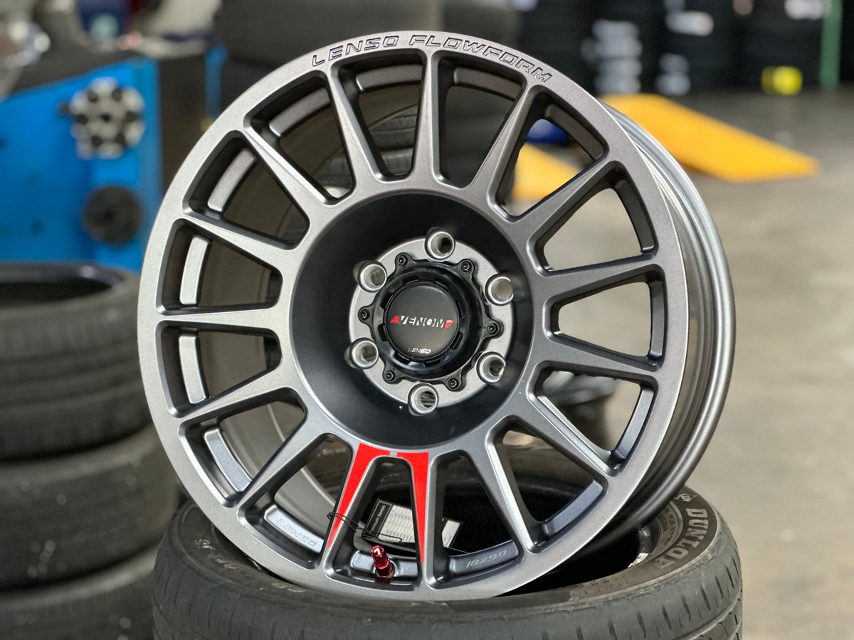 New 18X9 ET18 Lenso Venom 8 Rim (4 wheel) Matt Gunmetal 6X139.7