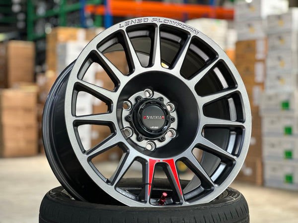 New 18X9 ET18 Lenso Venom 8 Rim (4 wheel) Matt Gunmetal 6X139.7