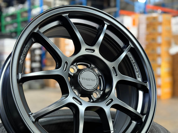 New 16X7 ET35 Lenso Venom V1N Rim (4 wheel) Matt Black 4X100