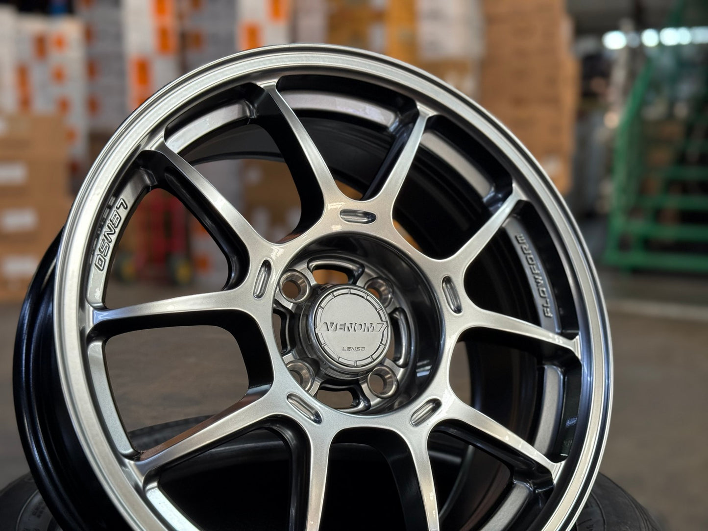 New 16X7 ET35 Lenso Venom V1N Rim (4 wheel) Gloss Gunmetal 4X100