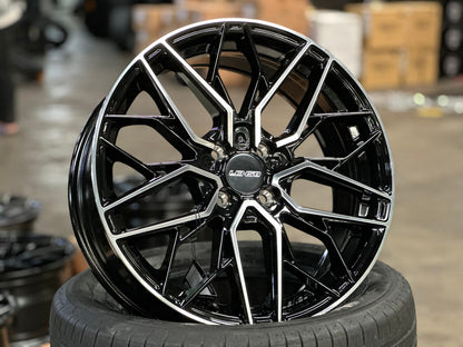 New 17X7 ET35 Lenso Ventus Rim (4 wheel) Gloss Black PF 4X100