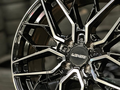 New 17X7 ET35 Lenso Ventus Rim (4 wheel) Gloss Black PF 4X100