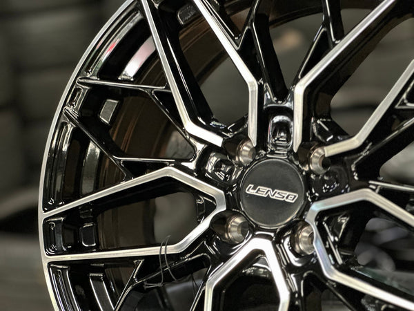 New 17X7 ET35 Lenso Ventus Rim (4 wheel) Gloss Black PF 4X100