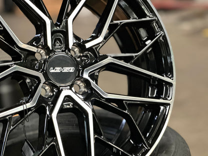 New 17X7 ET35 Lenso Ventus Rim (4 wheel) Gloss Black PF 4X100