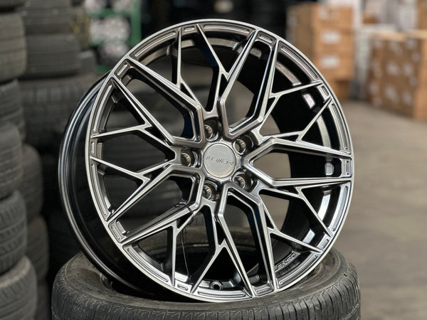 New 18X8.5 ET40 Lenso Ventus Rim (4 wheel) Hyper Black 5X114.3