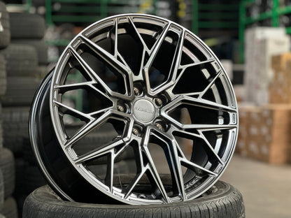New 18X8.5 ET40 Lenso Ventus Rim (4 wheel) Hyper Black 5X114.3