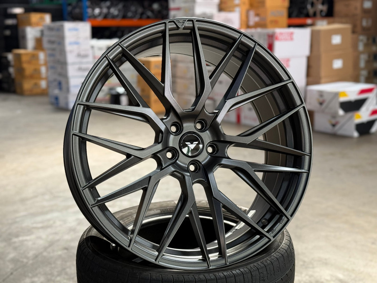 New 22X9 ET30 Vorsteiner VFF107 Rim (4 wheel) Matt Gunmetal 5X114.3