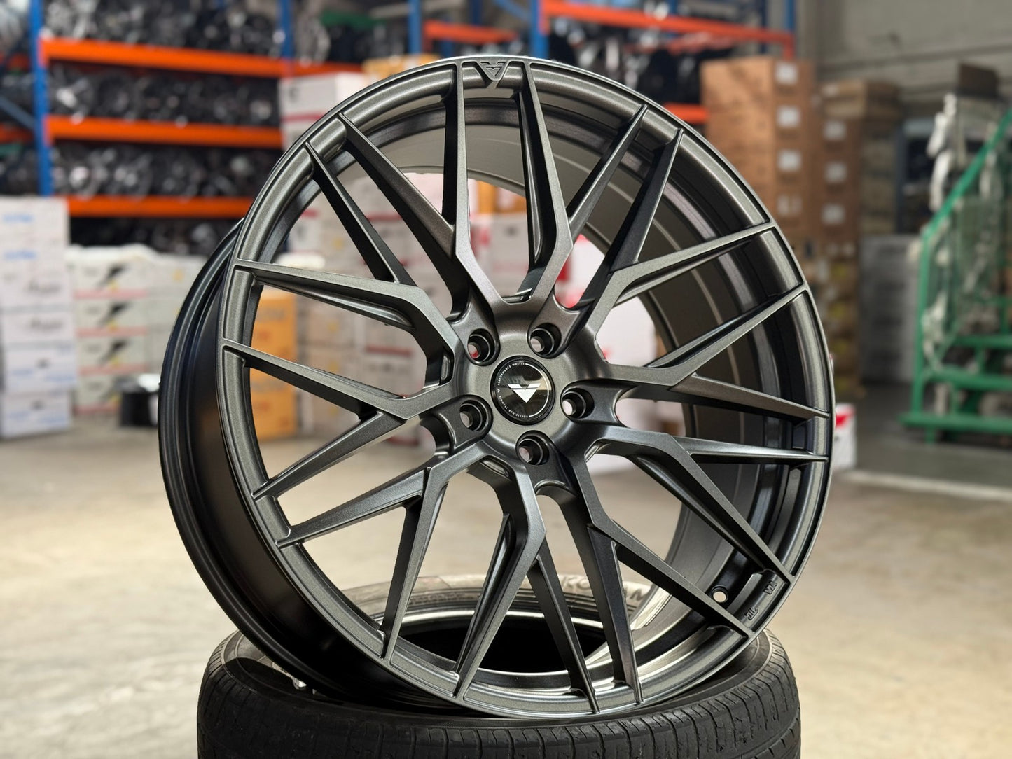 New 22X9 ET30 Vorsteiner VFF107 Rim (4 wheel) Matt Gunmetal 5X114.3