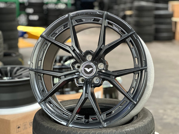 New 19X9.5 ET46 Vorsteiner VFX002 Rim (4 wheel) Matt Gunmetal 5X112