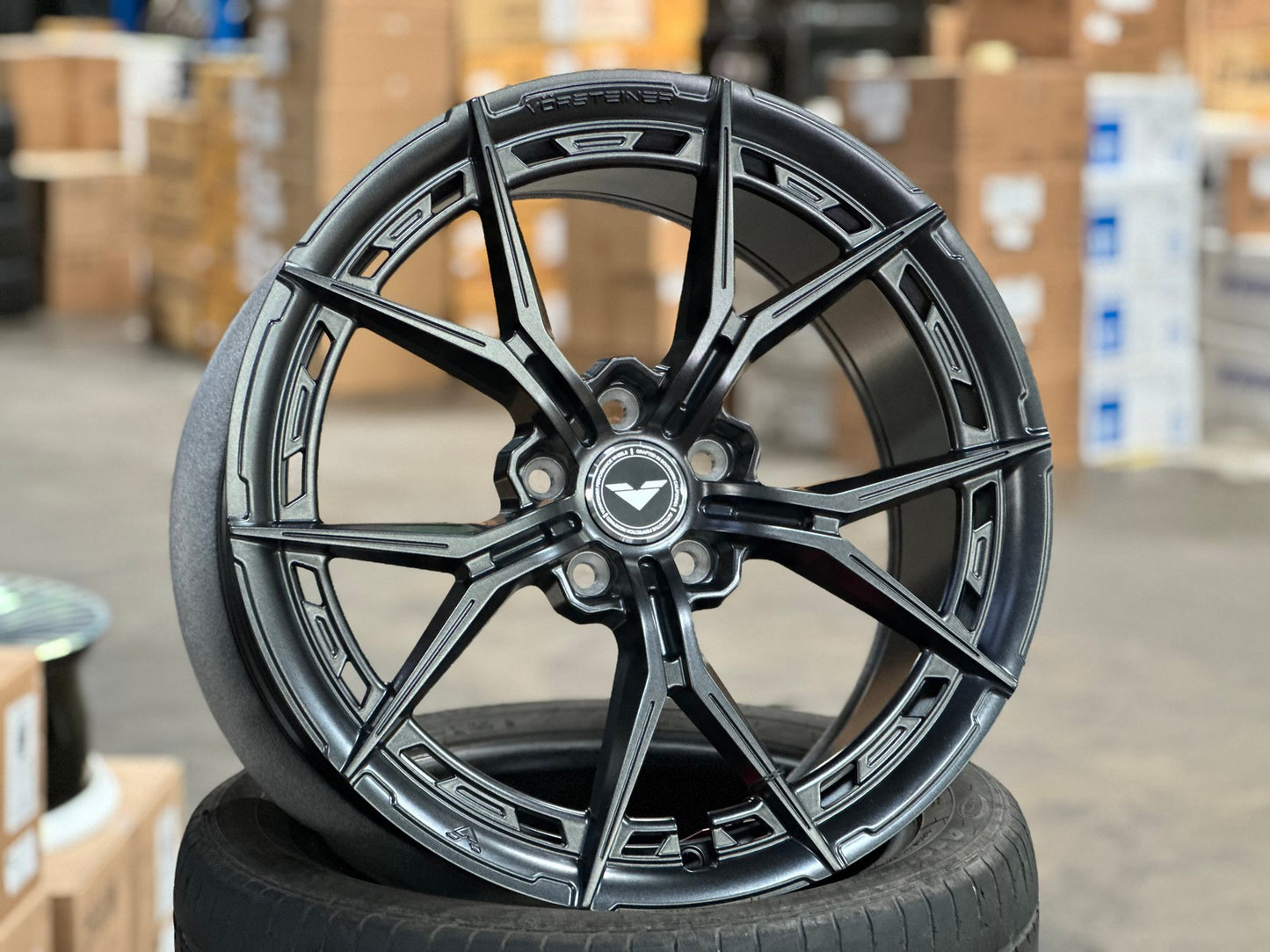 New 19X9.5 ET46 Vorsteiner VFX002 Rim (4 wheel) Matt Gunmetal 5X112